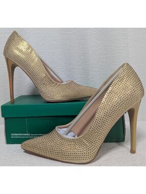 Lauren Lorraine - Dori - Shoes Women's Rhinestone High Heels Pumps - Size 10